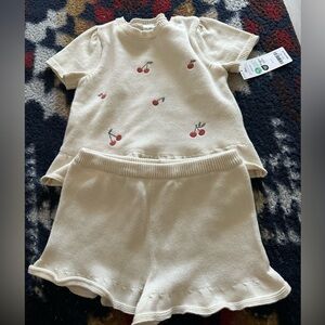 Carter's Cream Cherry Knit Set